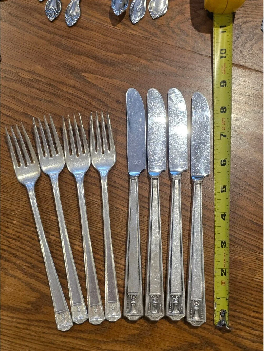 Antique Holmes & Edwards Inlaid Silverplate Flatware Revelation Pattern 7 Pcs
